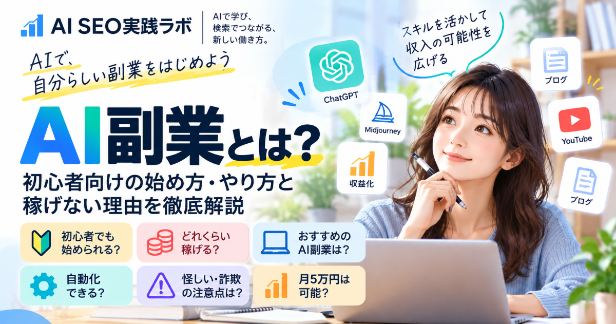 AI副業とは？初心者向けの始め方・やり方と稼げない理由を解説